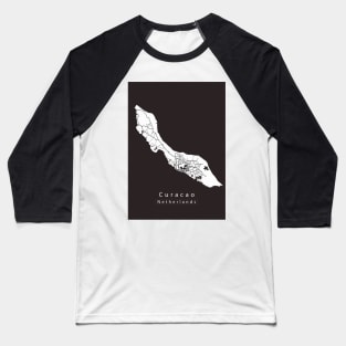 Curacao Netherlands Island Map Baseball T-Shirt